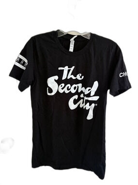 EUC Chicago The Second City Women's Black Tee Shirt Size S